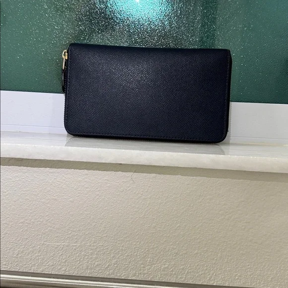 Coach Dark Blue Leather Zip Wallet - Picture 11 of 17